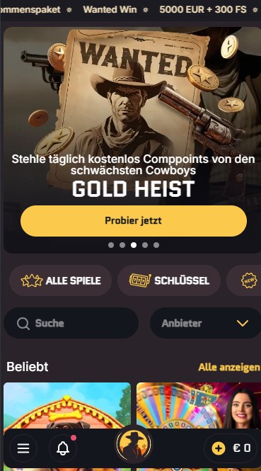 WantedWin Casino Mobile