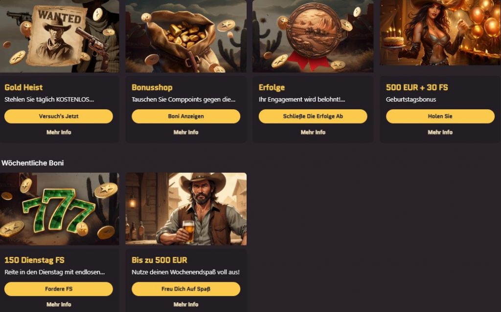 WantedWin Casino Verfügbare Promotionen