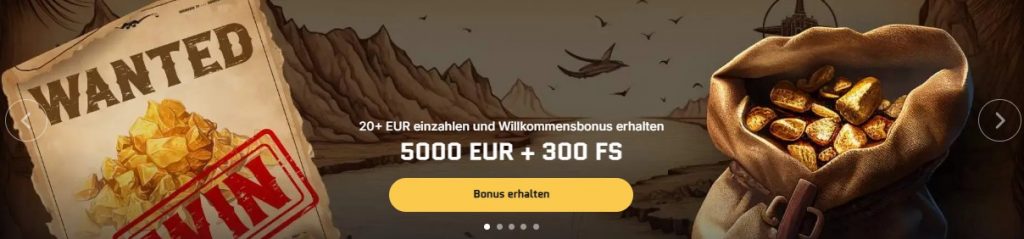 WantedWin Casino Willkommensbonus